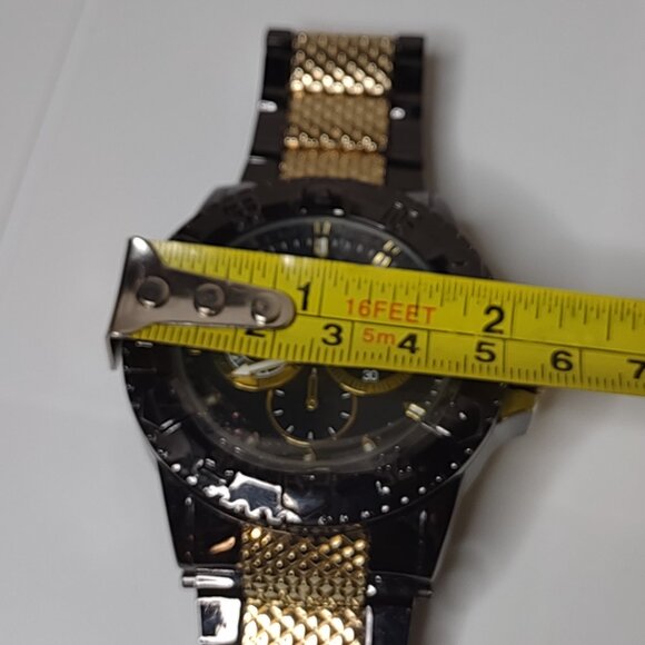 8 Inch Black And Gold Tone Large Analog Watch - Picture 14 of 14